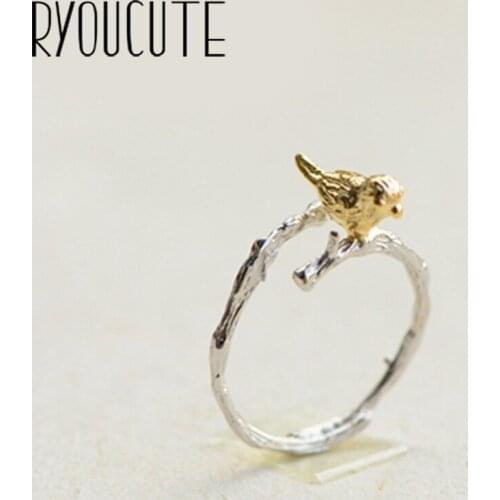 New Charming Open Bird Branch Ring for Women Vintage Boho Party Rings Gothic Punk Jewelry Gifts for Girls 2021