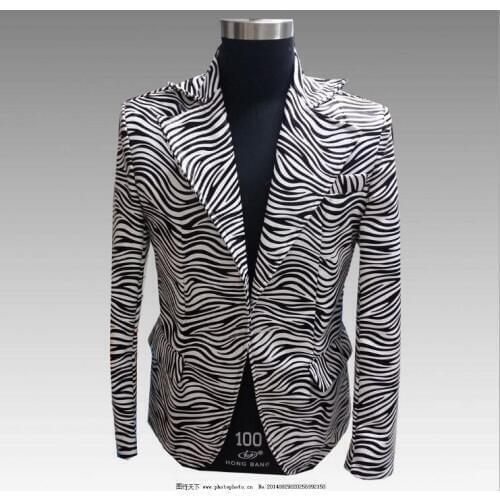 New mens suit nightclub brand male singer bar DJ rock personality costume 2020 new punk zebra suit