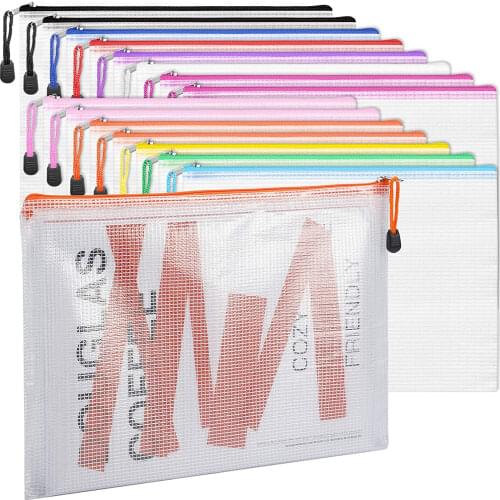5Pcs/Lot Transparent A4 File Folder Case Desk Paper Pencil Document Organizer Storage Bag Waterproof Bag Stationery