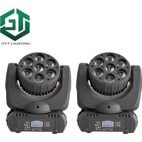 2pcs 7x12W RGBW 4in1 China LED moving head Beam light 7x12W Led moving head light with Cree lamp DMX512 9/16 Channels Control
