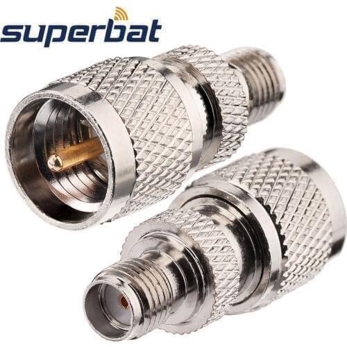 Superbat Truck Satellite Radio Adapter Mini-UHF Plug to SMA Jack RF Coaxial Connector