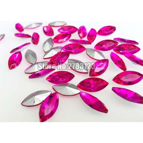 Horse eye shape Glass Crystal Rose red color pointback loose rhinestones, nail art/phone diy/Clothing accessories SWMP009