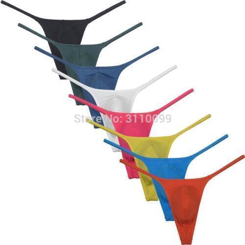 Men Modal String Thong Underwear Male Minimal Coverage Hipster T-back Jock Strap