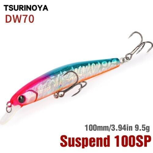 TSURINOYA Supending Fishing Lure DW70 100SP Minnow Fihsing Lure 100mm 9.5g Artificial Swimbait Bass Lure Minnow Hard Bait