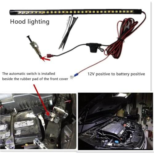 Car Universal Under Hood Engine Repair 36cm LED Light Bar With Switch Control