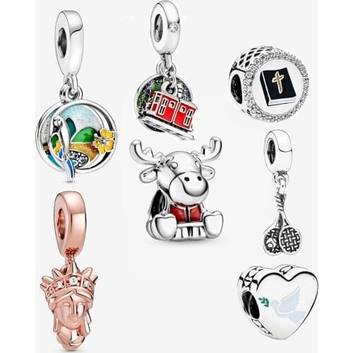 2020 Summer Fashion New Brazilian Beach Parrot Canada Moose Maple Leaf Charm Charm Original Female Diy Fashion Jewelry