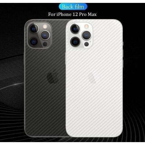 3D Carbon Fiber Protective Sticker Screen Protector for iPhone 12 Pro Max 12pro 12mini Back Cover Sticker for iPhone 11 Pro Max