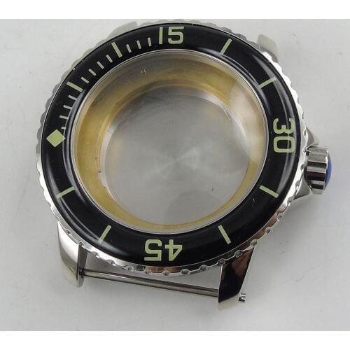 45mm Watch Case Fit for MIYOTA 8215 Automatic Movement Stainless Steel Watch Case