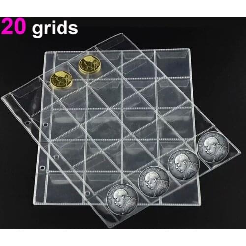 10PCS album for coins albums page 20/30/42 pocket coins collection PVC transparent inside pages 250 x 200 mm coins loose leaf
