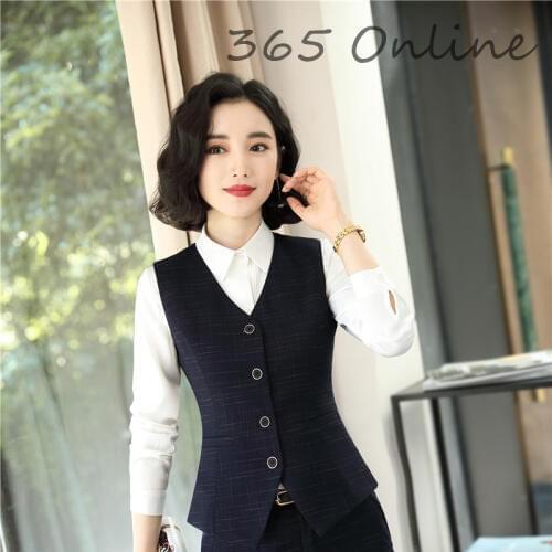 High Quality Fabric Formal Women Business Waistcoat & Vest OL Styles for Ladies Office Work Wear Casual Tops Clothes Blazers