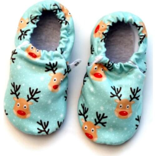 Booties Cute Deer Baby Booties Non-Slip Sole Organic Cotton Baby Shoes 0-12 14months 17-18 Size