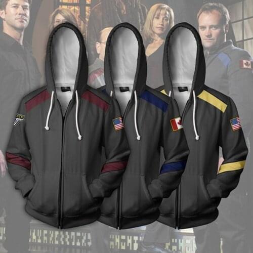 Stargate:SG-1 Explorer Unit Hoodies Cosplay Costume SG-1 3D Print Zip Up Sweatshirt Hooded Cartoon Women men VogueHommes Jacke