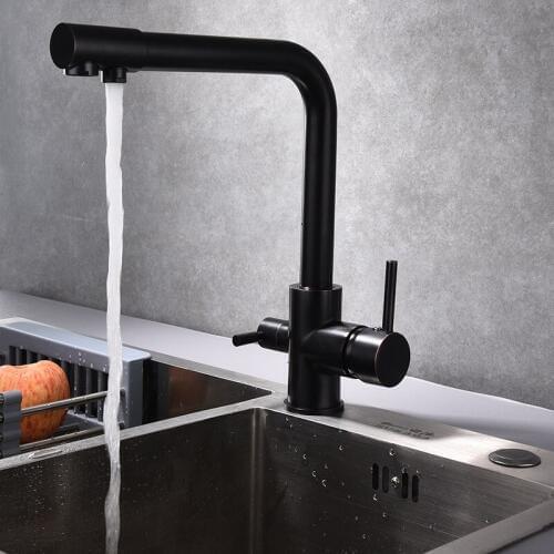 Filter Kitchen Faucets Deck Mounted Mixer Tap 360 Rotation with Water Purification Features Mixer Tap Crane For Kitchen