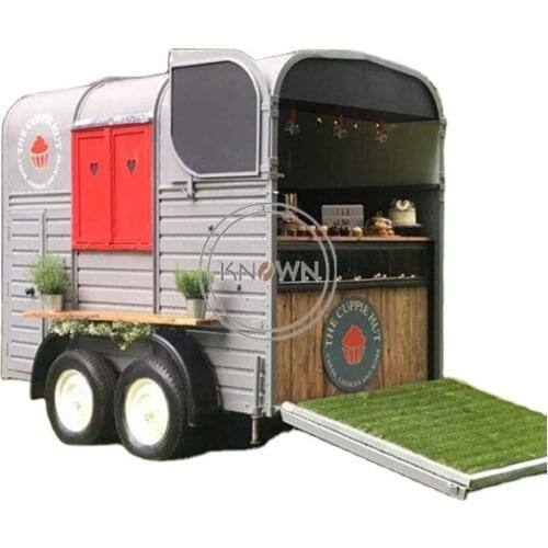 Stainless Steel Food Trailer Cart for Sale Hot Dog Ice Cream Vending Van with Pizza Mobile Food Truck Kiosk