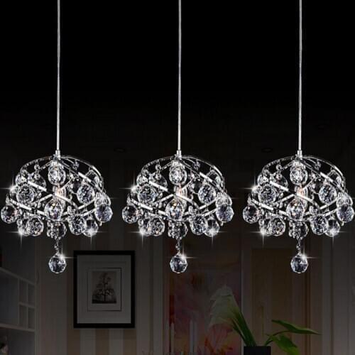 Personality hotel bar pendant creative fashion K9 crystal pendant LED single head bedroom, study, dining room lamp