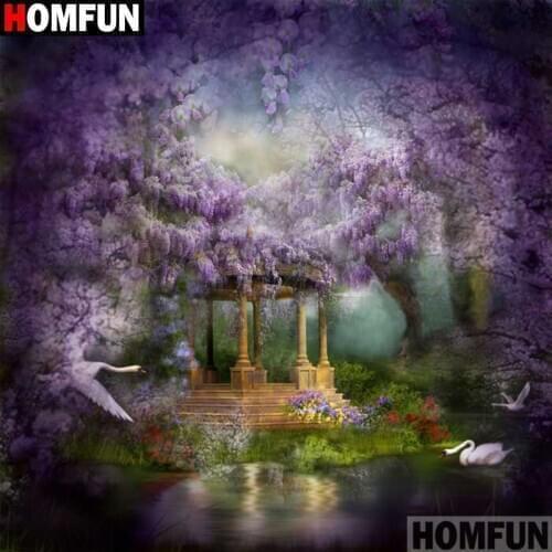 HOMFUN Full Square/Round Drill 5D DIY Diamond Painting "Flower pavilion" Embroidery Cross Stitch 5D Home Decor Gift A16187