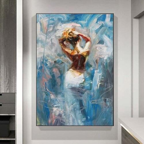 Modern Famous Artist Abstract Ballet Girl Dancing Ballerina Canvas Painting Posters and Prints Wall Art Pictures Home Decor