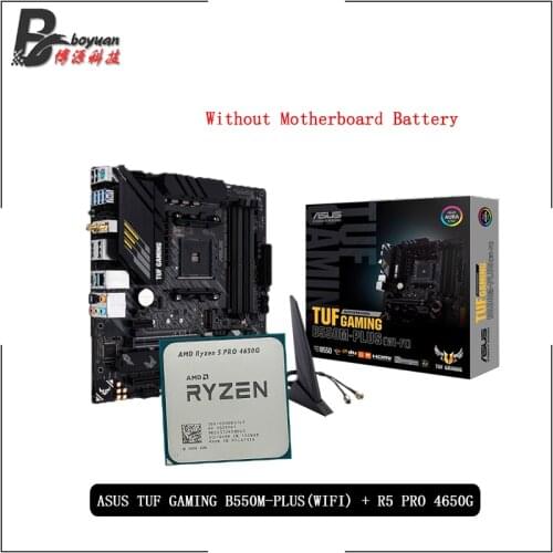 AMD Ryzen 5 4650G R5 4650G CPU + ASUS TUF GAMING B550M PLUS (WI-FI) Motherboard Suit Socket AM4 All new but without cooler