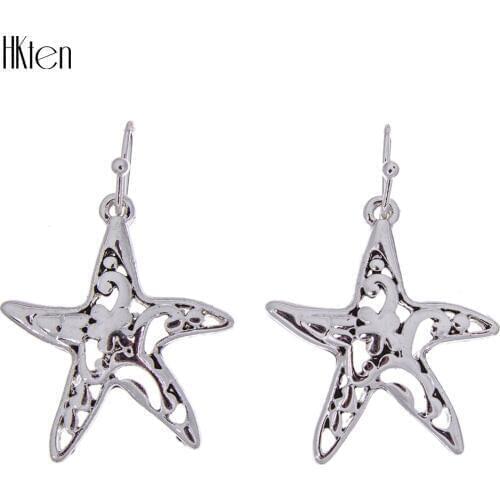 MS1504438 Fashion Jewelry Sets High Quality Necklace Earrings For Women Jewelry Silver Plated Antique Unique Starfish Design