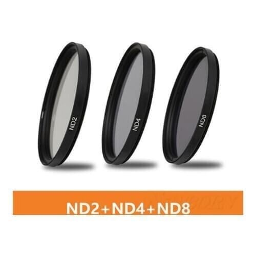 ND2/4/8 Lens Filters 49/52/55/58/62/67/72/77mm Lens Filter Kit Set for Canon for Nikon for DSLR Camera accessories ND filters