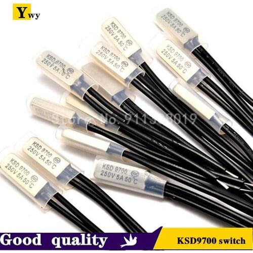 5PCS/LOT Normally Closed KSD9700 Metal Shell 30 40 50 90 150 Degree Temperature Sensor 5A250V Temperature Control Switch