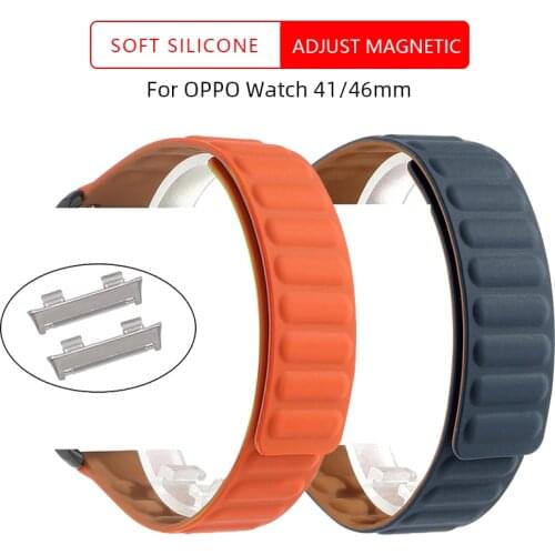 Silicone Magnetic Watch Strap for Oppo Watch 41mm 46mm Original SmartWatch Band Replacement WristBand Bracelet Belt Hot