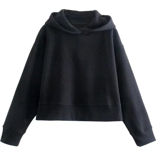 2021 Autumn Women Pockets Loose Solid Hoodies Fashion Ladies Drawstring Solid Streetwear Pullovers Girls Chic Hoodie