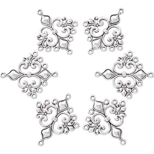 Pandahall 200pcs Dangle Earrings Connector Chandelier Component Link Charm for Jewelry Making DIY Necklace Antique Silver Color