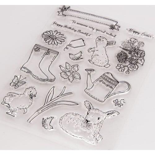 Easter Bunny Chicken Sheep Bird Transparent Clear Stamp/seal for DIY Scrapbooking Album Decorative Clear Stamp Sheets
