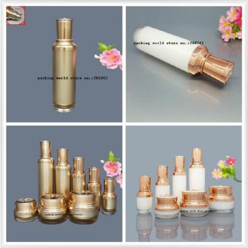 120ml gold/pearl white plastic Acrylic bottle for serum/lotion foundation/emulsion skin care cosmetic packing plastic jar