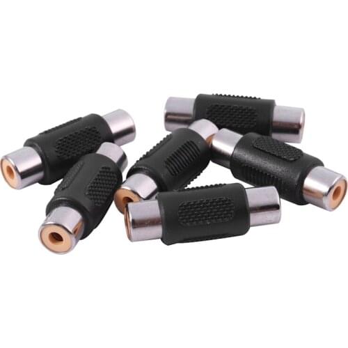 Straight AV RCA Female to Female Connector Coupler Adapter 6 Pcs
