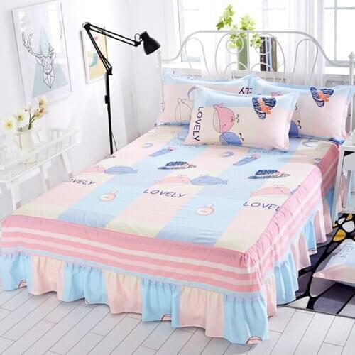 Bed Skirt Dustproof Protective Cover Girl Mattress Cover Bedspread Slip Single Fitted Sheet Mattress Cover