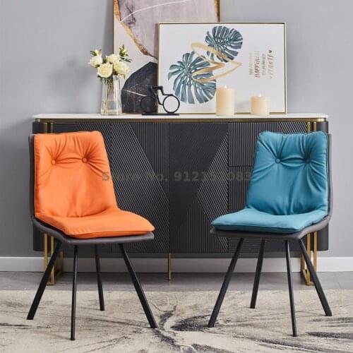 Nordic dining chair home backrest stool desk makeup chair modern creative soft package hotel restaurant light luxury dining chai