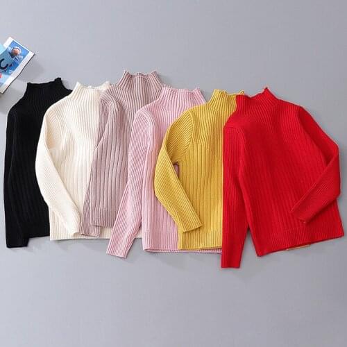 Big girl sweater children knitted sweater autumn winter girl clothes turtleneck sweater girl 2-13T