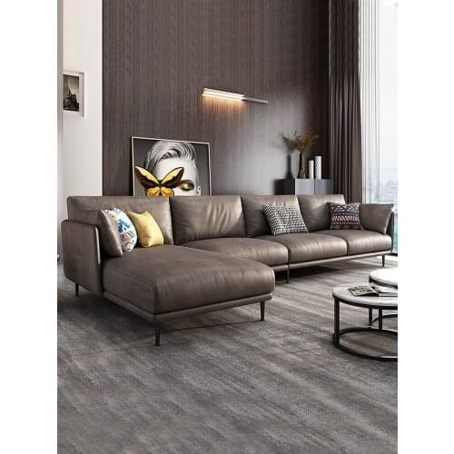 Wash free technology cloth Italian light luxury style living room integrated fabric sofa Princess combination latex large