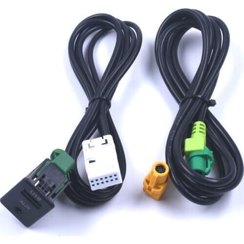 VW USB + AUX Switch Plug & Cable For VW Passat B6 B7 RCD310 RCD510