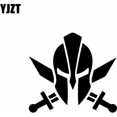 YJZT 12.7CM*11.4CM Spartan Warrior Molon Labe Funny Decal Vinyl Car Sticker Black/Silver C10-01057