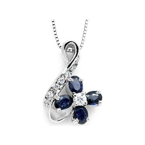 CoLife Jewelry 100% Natural Sapphire Necklace Pendant for Party 3mm*4mm Real Silver Sapphire Pendant 925 Sapphire Jewelry