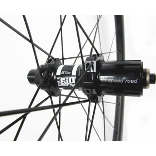 1pcs 24 Holes Carbon Fiber Wheel 700C 24/38/50/60/88m Depth Road Bicycle V-brake Wheel with D-T 3-5-0-s Front Hub Sap1m Spokes