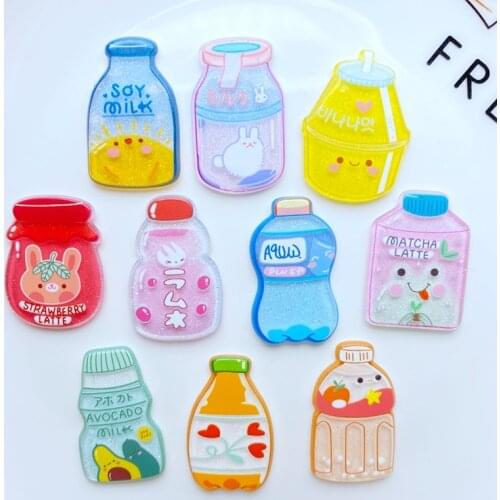 10/20pcs New Cute Acrylic Beautiful Mini Soft Drink Flat Back Cabochon Scrapbook Kawaii DIY Embellishments Accessories L22