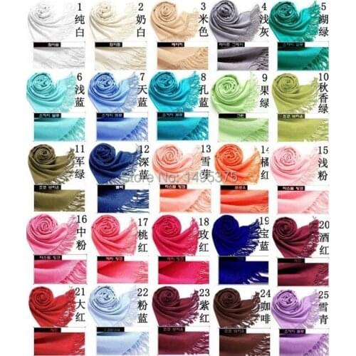 120pcs/lot New autumn winter solid color cashmere tassle faux wool pashmina scarf