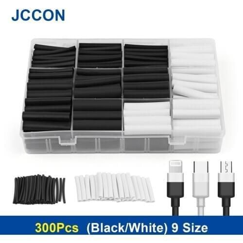 300Pcs/Box Thermoresistant Tube Heat Shrink Wrapping Kit Termoretractil Shrinking Tubing Assorted Wire Cable Sleeving Color