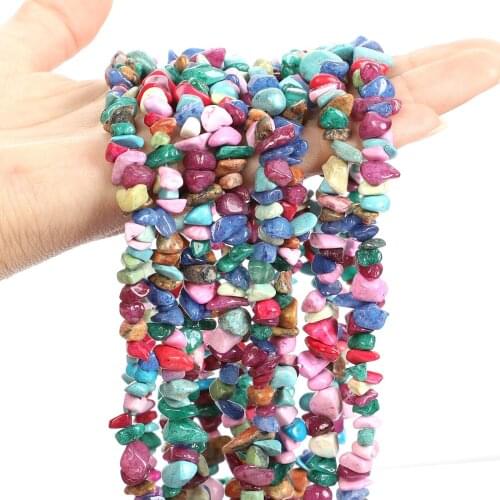 Irregular Freeform Chip Natural Multicolor Cracked Stone Gravel Beads For Jewelry Making DIY Bracelets Charm Accessories 3-5-8MM