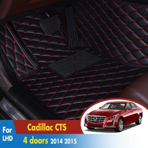 Car Floor Mats For Cadillac CTS 4 doors 2014 2015 Car Covers Artificial Leather Front & Back Car Carpet
