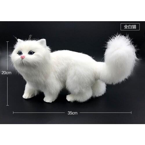 Big real life white cat model plastic&furs simulation cat doll gift about 35x20cm xf2714