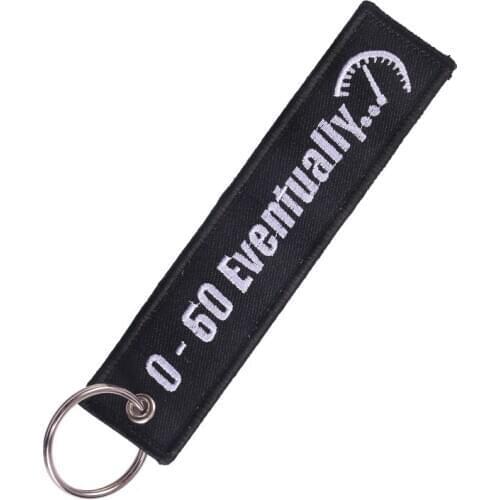 0-100 Evenrually Motorcycle Keychain Safety Tag Keychains for Cars llaveros Embroidery Key Fobs OEM Car Key Chains Rings