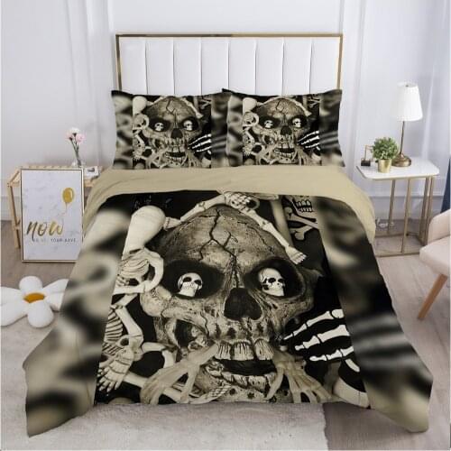 Skull Deadpool Duvet cover set 240x220 200x200 Bedding set Twin Queen King Double Bed linens Quilt cover Bedclothes Khaki