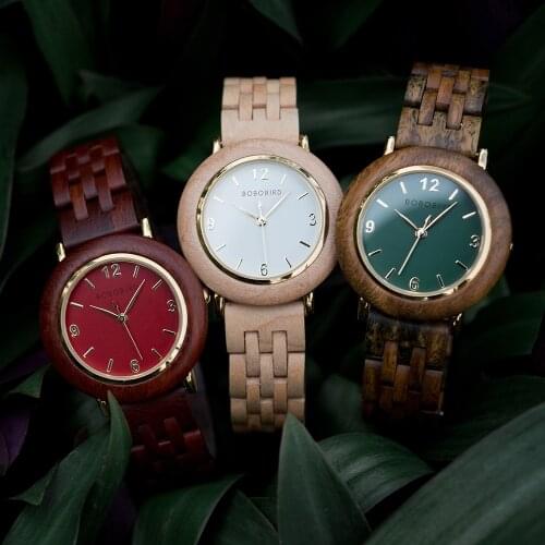 BOBOBIRD Luxury 2020 Ladies Wooden Wristwatch 3 Color Quarz Watch Best Gift for friends reloj mujer In Box dropshipping