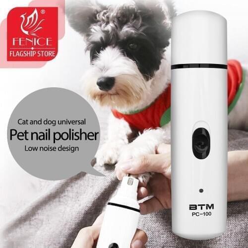 Fenice Pet Nail Hair Trimmer Pet Foot Paw Grinder Grooming Tool USB Rechargeable USB pet electric nail polisher