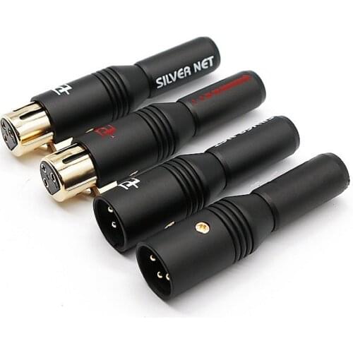 4Pcs Hifi 24K Gold Plated XLR Plug Male Female Connector DIY Audio Cable Adapter